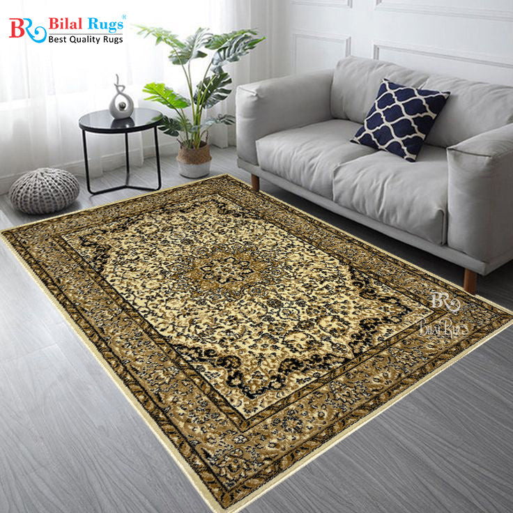 Persian polypropylene Rug,back woven(Article-20-Off white)
Size : 4 ft width x 5.6 ft length (120 cm x 170cm)