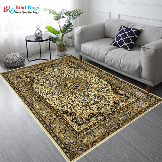 Persian polypropylene Rug,back woven(Article-20-Off white)
Size : 4 ft width x 5.6 ft length (120 cm x 170cm)