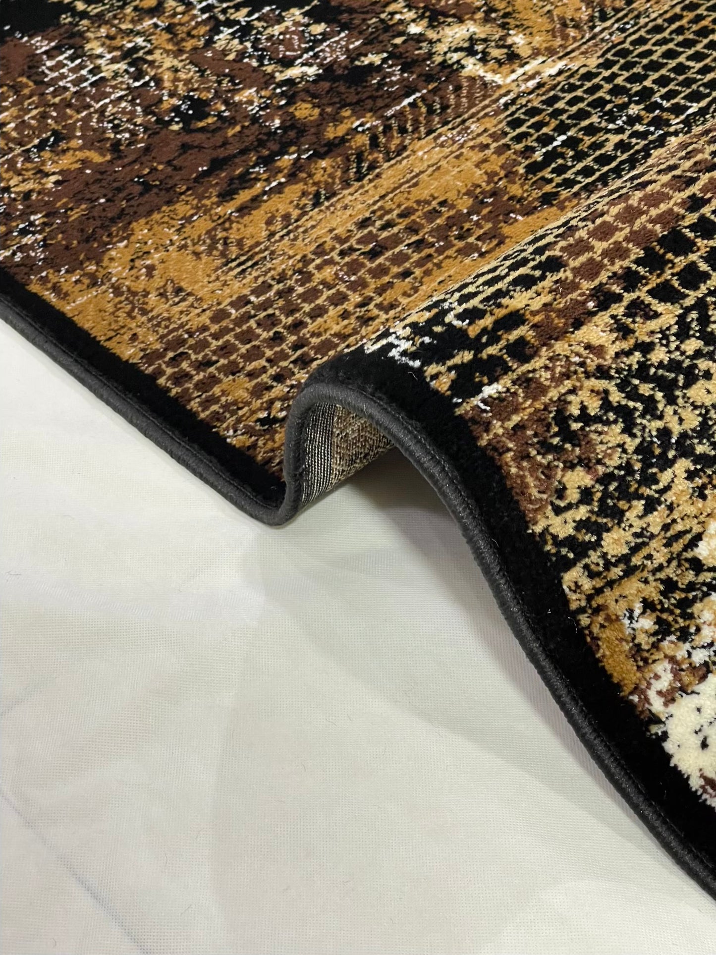 Modern polypropylene Rug,back woven(Article-199-Black)