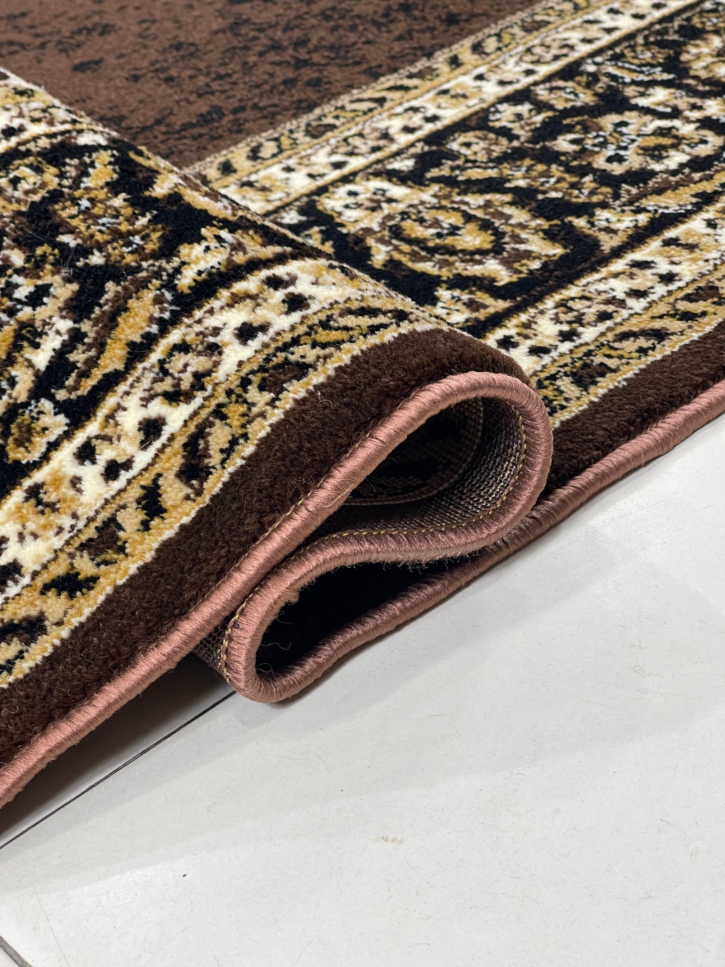 Persian polypropylene Rug,back woven(Article-42-Brown)