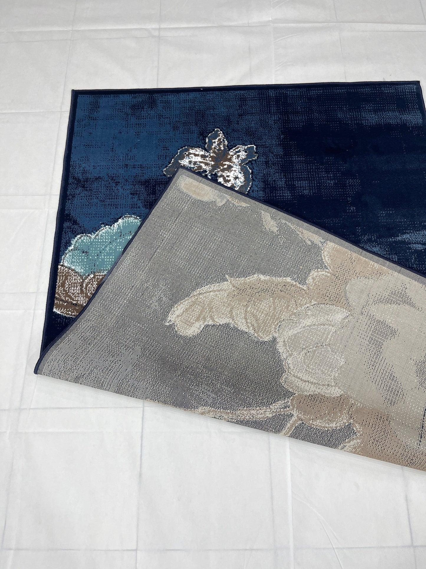 Modern polypropylene Rug,back woven(Article-305-Dark Blue)