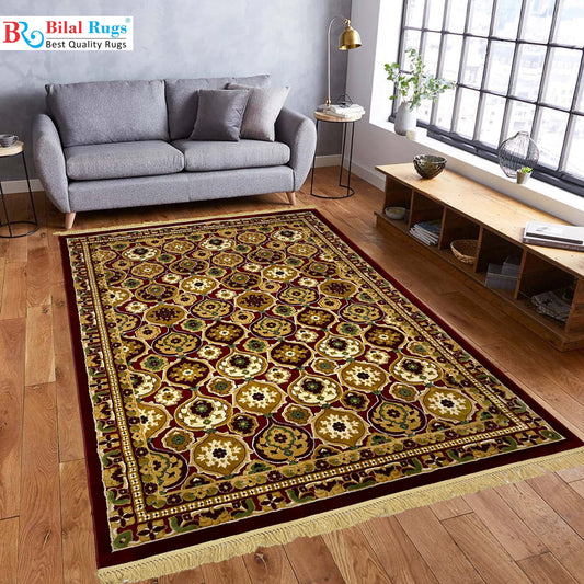 Turkish Silk Embossed Rug,back woven(Article-1029-Red )
Size : 6.6 ft width x 9.6 ft length(200cm x 290cm)