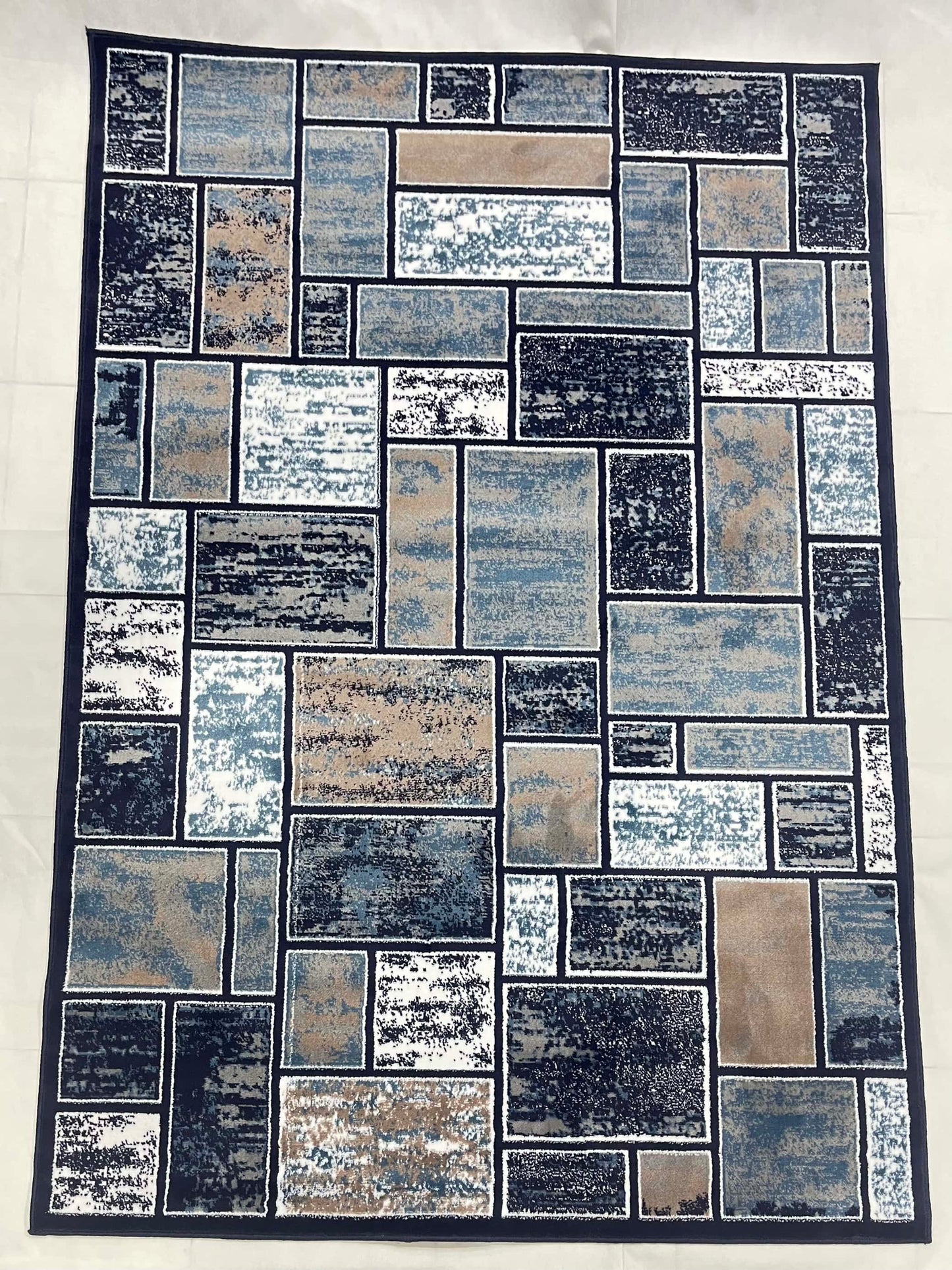 Modern polypropylene Rug,back woven(Article-670-Blue)
Size : 5ft width  x 7.3ft length (150cm x 220cm)