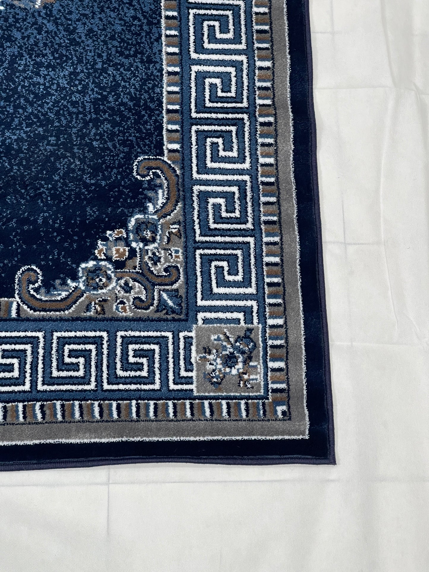 Versace Polypropylene Rug,back woven(Article-22-Dark Blue)
Size : 5ft width  x 7.3ft length (150cm x 220cm)