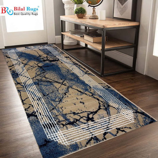 Modern  Polypropylene Woven Rug.
 Size : 2.6 ft width x 6.3 ft length
 (80 cm x 200cm)