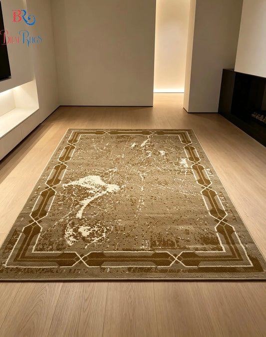 Modern polypropylene Rug,back woven(Article-422-Beige)