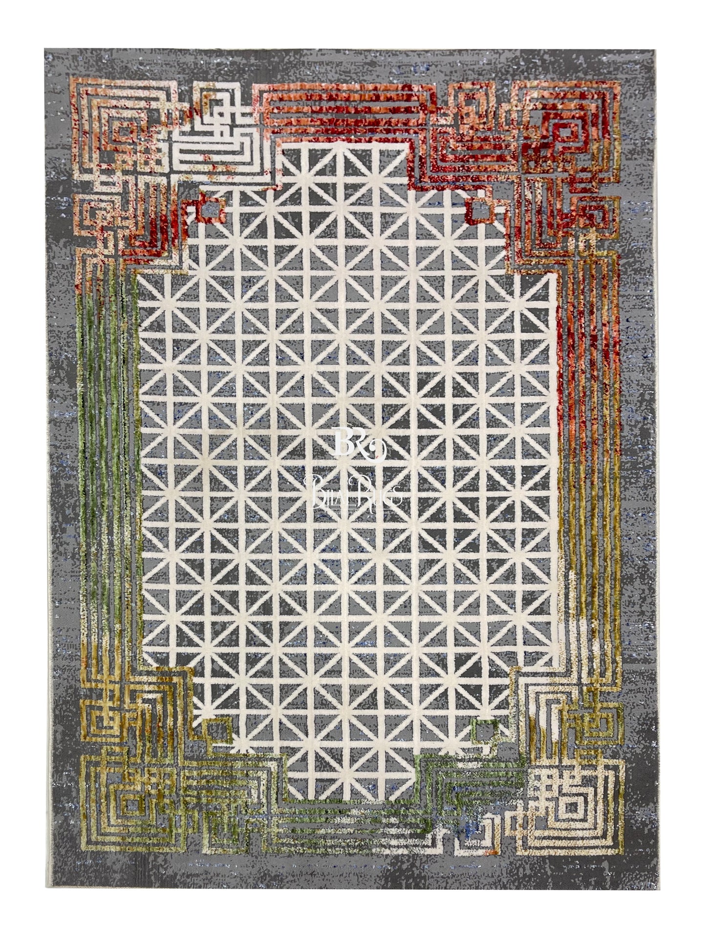 Irani viscose Rug , Woven Back Article-313-Multi Size : 3 ft width x 5 ft length (100 cm x 150cm)