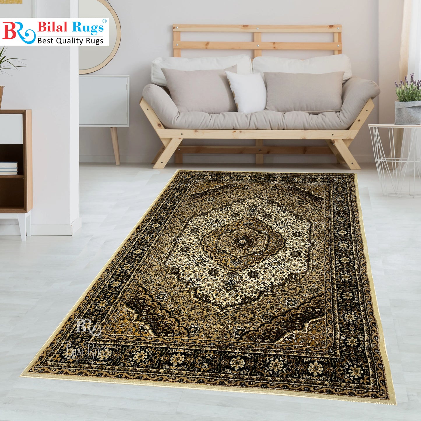 Persian polypropylene Rug,back woven(Article-99-Off white)