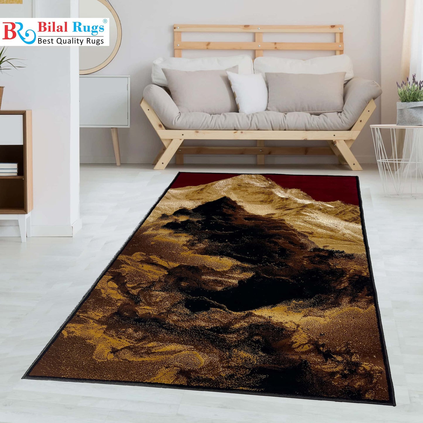 Modern Polypropylene Rug,back woven(Article-1021-Black)
Size : 5ft width  x 7.3ft length (150cm x 220cm)