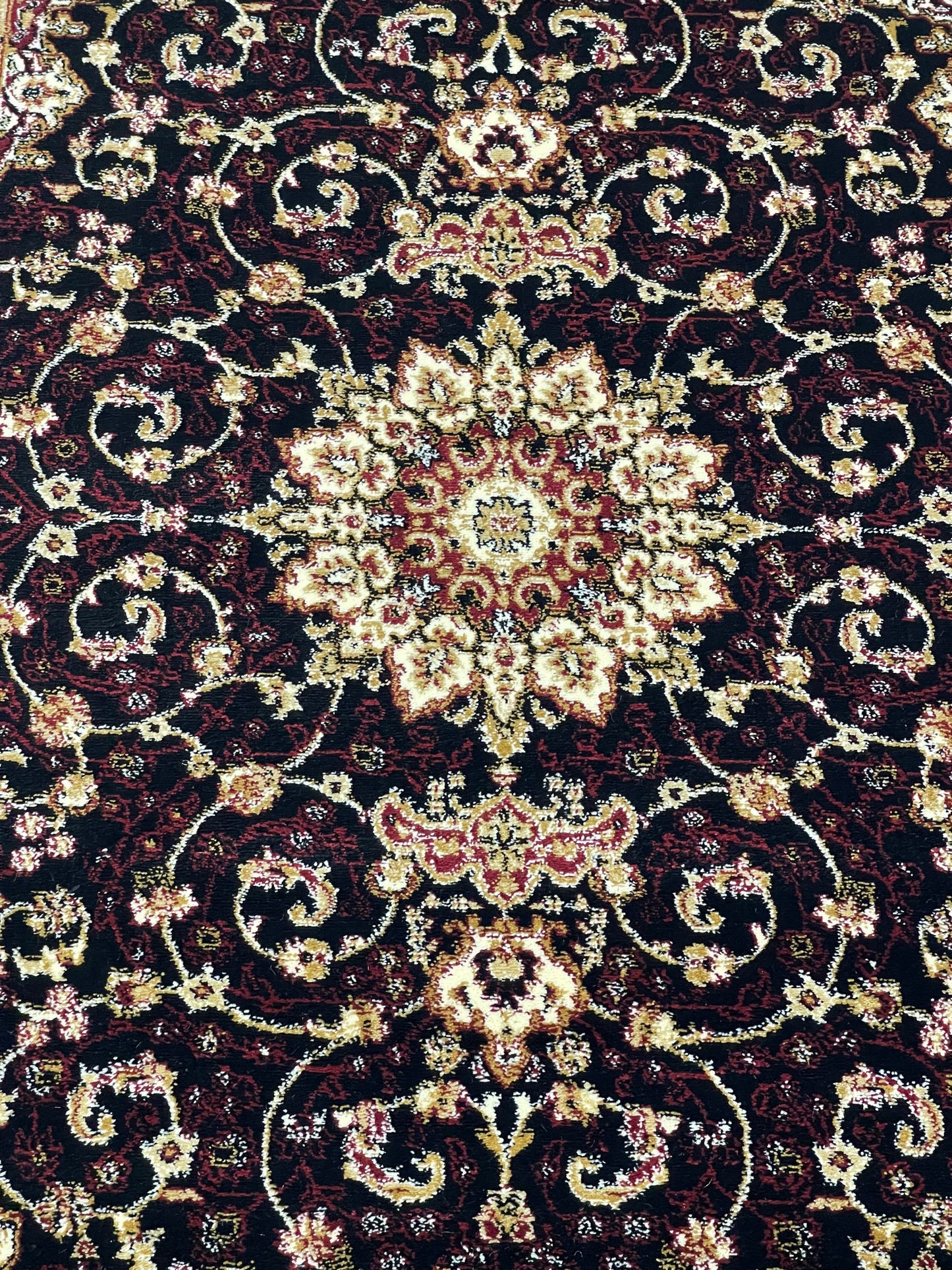 Persian polypropylene Rug,back woven(Article-25-Black)