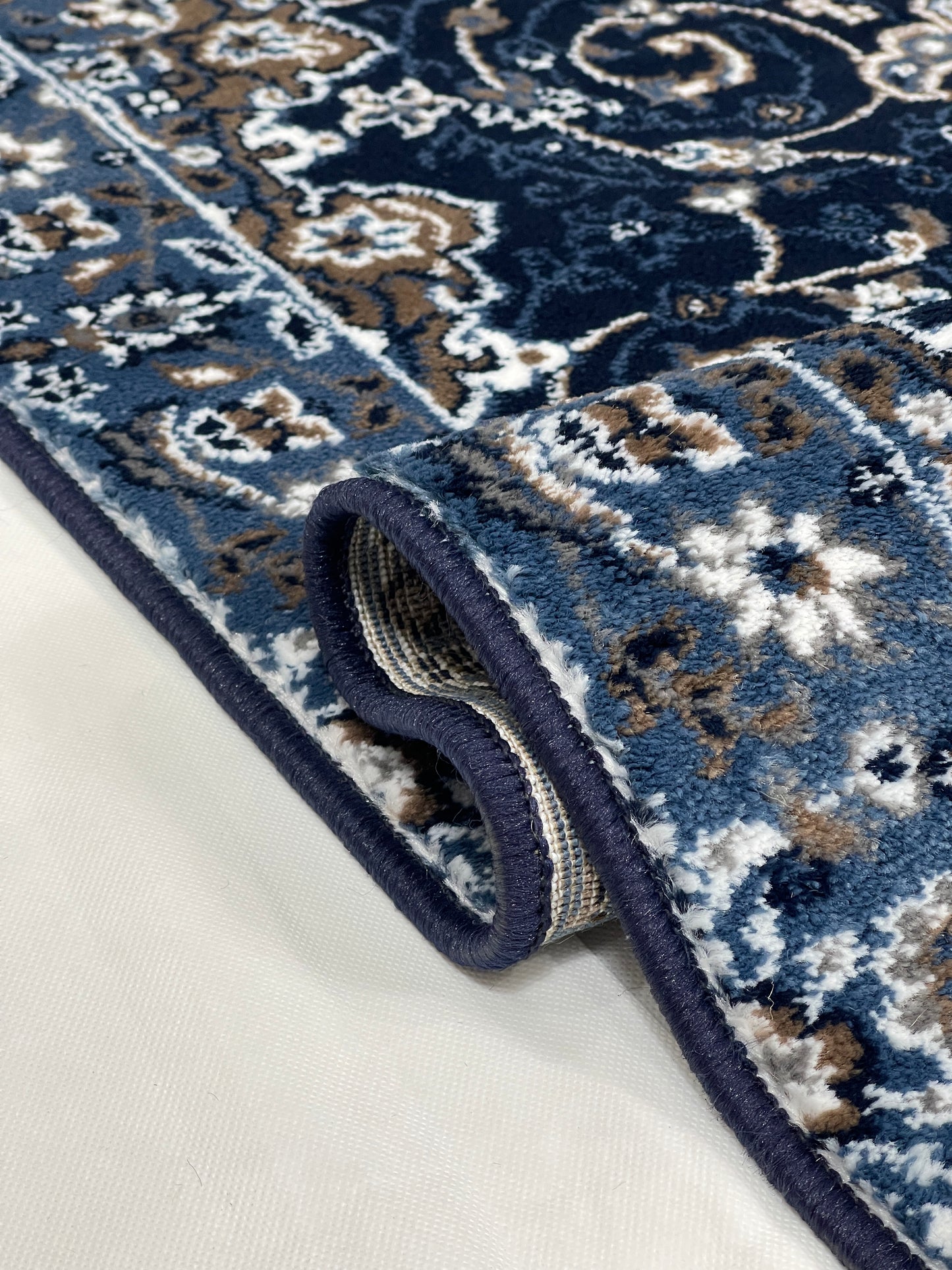 Persian Polypropylene Rug,Woven Back (Article-19-Dark Blue) Size : 3 ft width x 5 ft length (100cm x 150 cm)