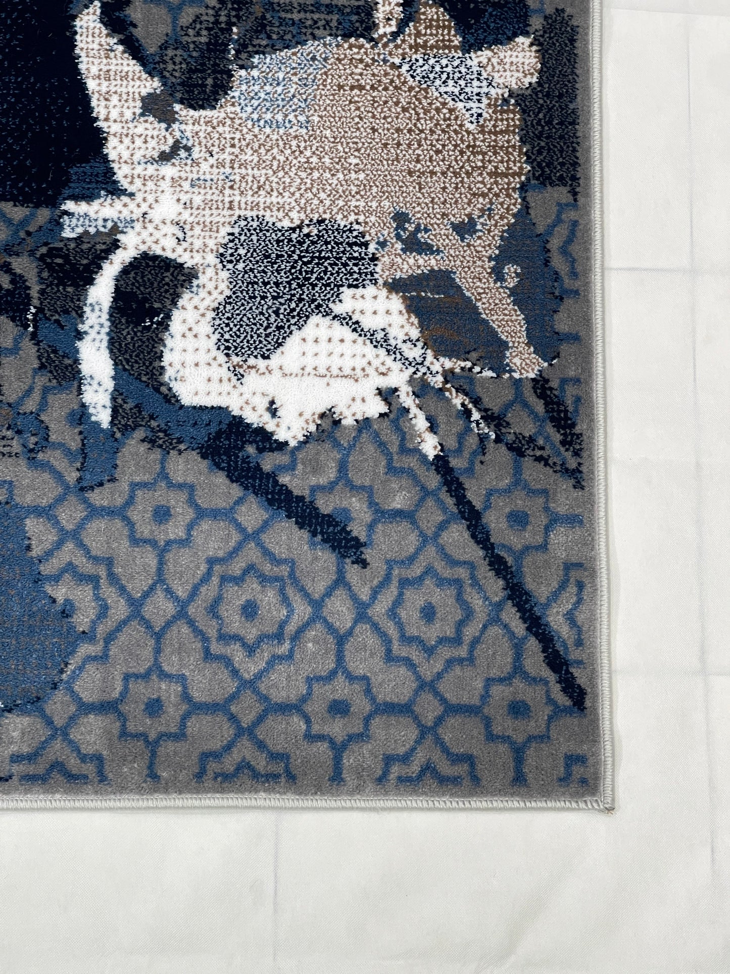 Modern Polypropylene Rug,Back Woven(Article-1654-Grey)