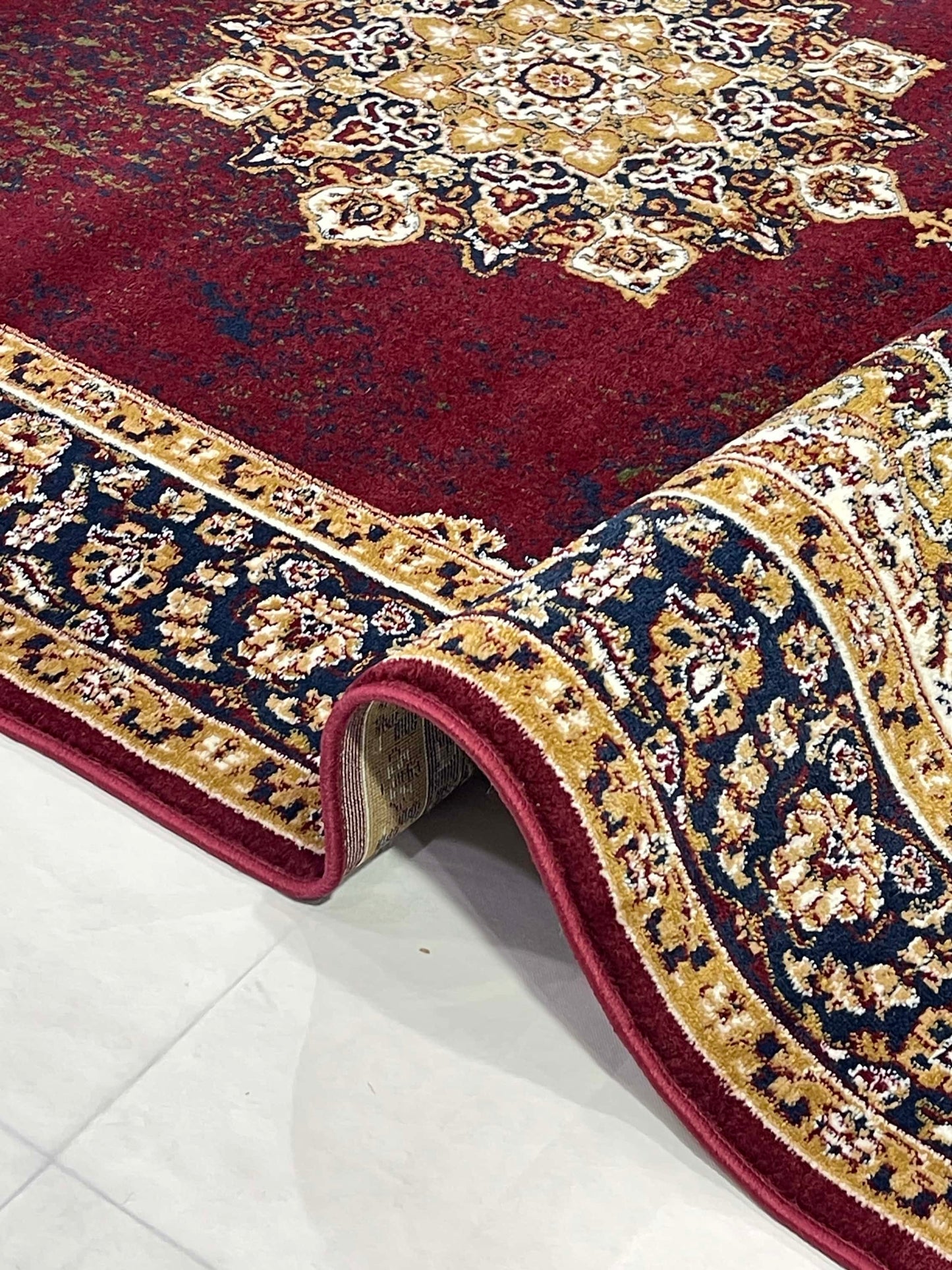 Persian polypropylene Rug,back woven(Article-153-Red)