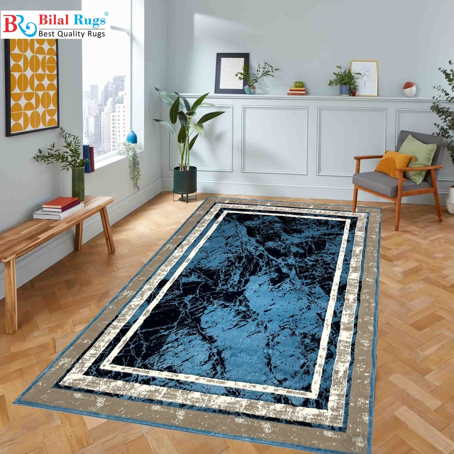 Pakistani Silk Woven Rug.(Article-1452-Feroze) Size : 5ft width  x 7.3ft length (150cm x 220cm)