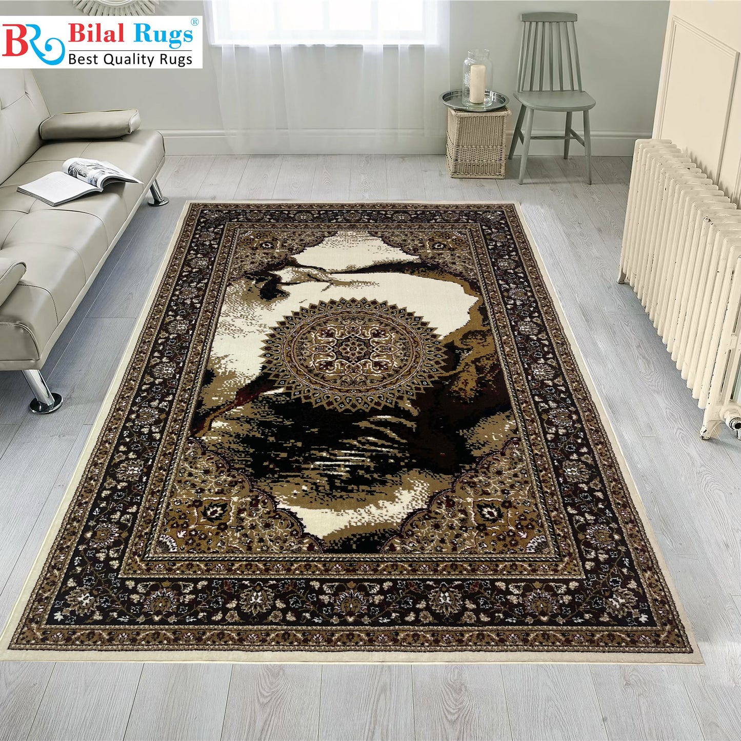 Persian polypropylene Rug,back woven(Article-24-Off white)