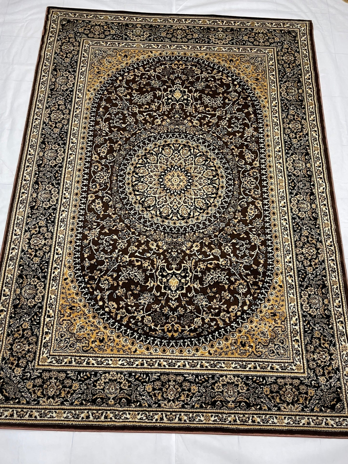 Persian polypropylene Rug,back woven(Article-22-Brown)