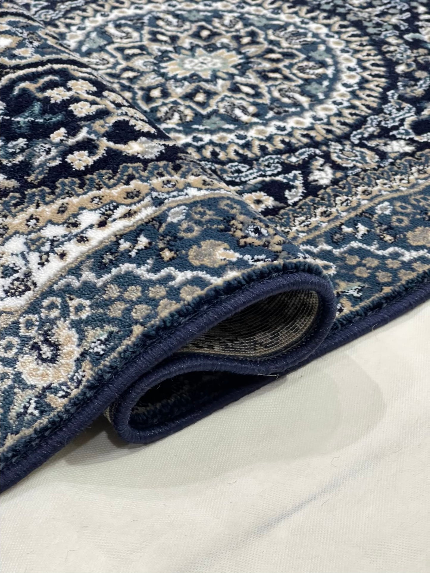Blue Persian Polypropylene Woven Runner.
 Size : 2.6 ft width x 6.6 ft length
 (80 cm x 200cm)