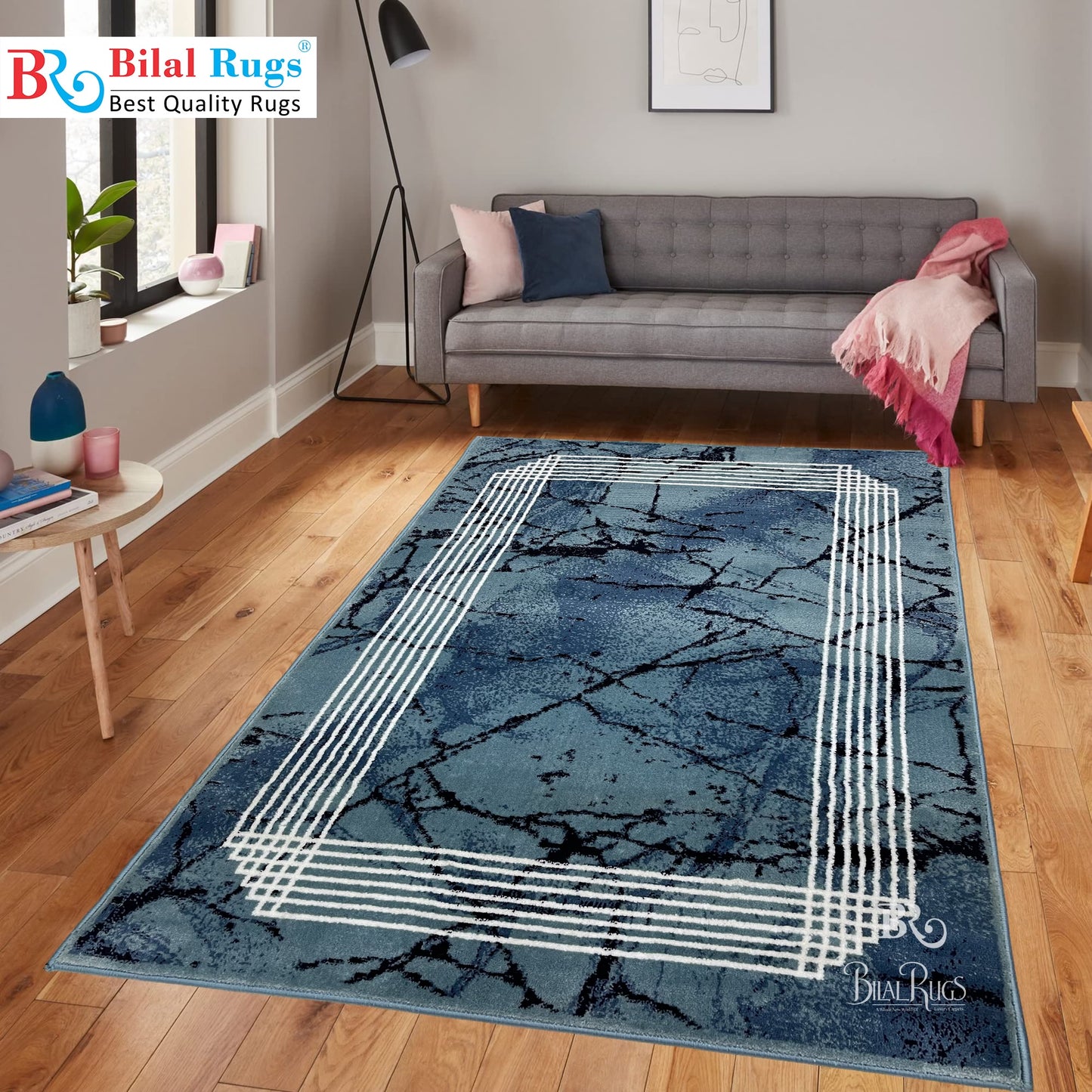 Modern Polypropylene Rug,Woven Back
(Article-69-Feroze)
Size : 3 ft width x 5 ft length (100cm x 150 cm)
