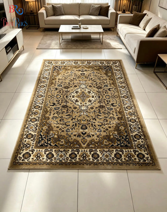 Persian polypropylene Rug,back woven(Article-01-Beige)