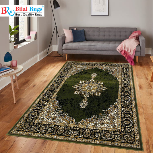 Persian Polypropylene Rug,back woven(Article-45-Green)
Size : 5ft width  x 7.3ft length (150cm x 220cm)