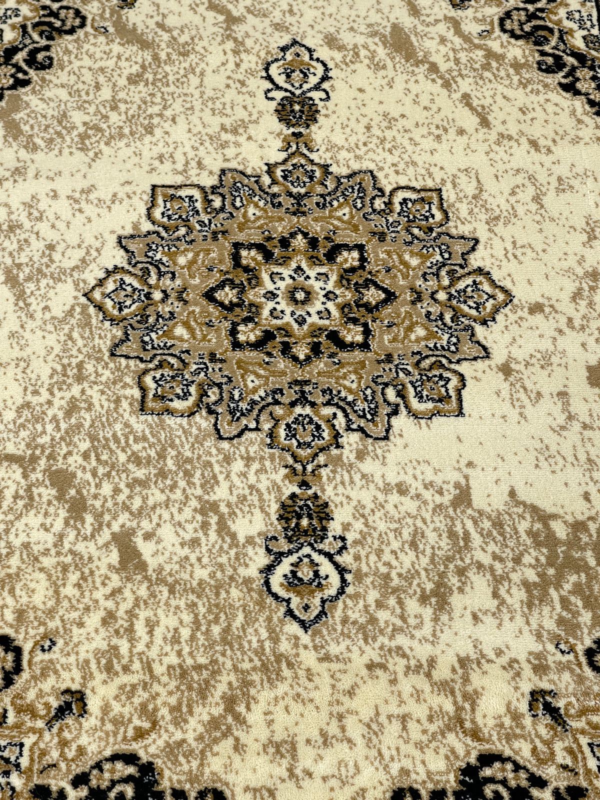 Persian Polypropylene Rug,Woven Back (Article-41-Off white)
