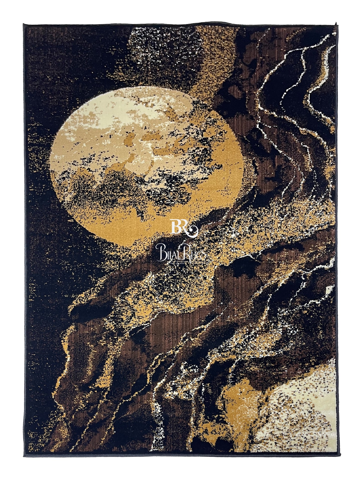 Modern Polypropylene Rug,back woven(Article-1654-Black)
Size : 5ft width  x 7.3ft length (150cm x 220cm)