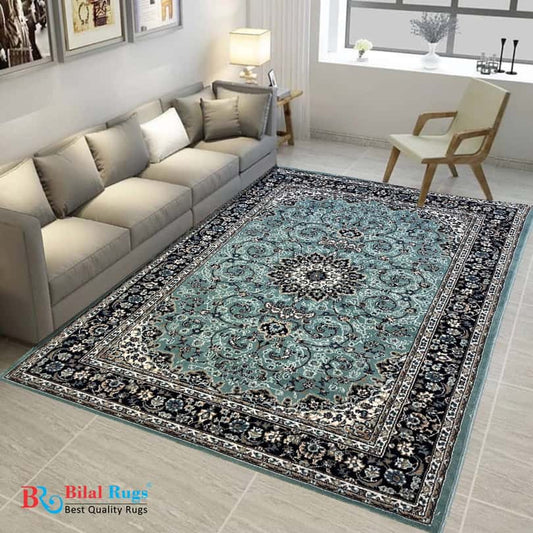 Persian polypropylene Rug,back woven(Article-19-Feroze)
Size : 5ft width  x 7.3ft length (150cm x 220cm)