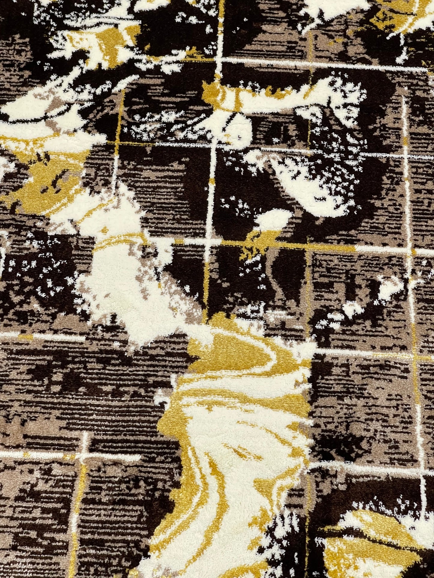 Polyester Silk Woven Rug.(Article-1557-Beige) Size : 4 ft width x 5.6 ft length