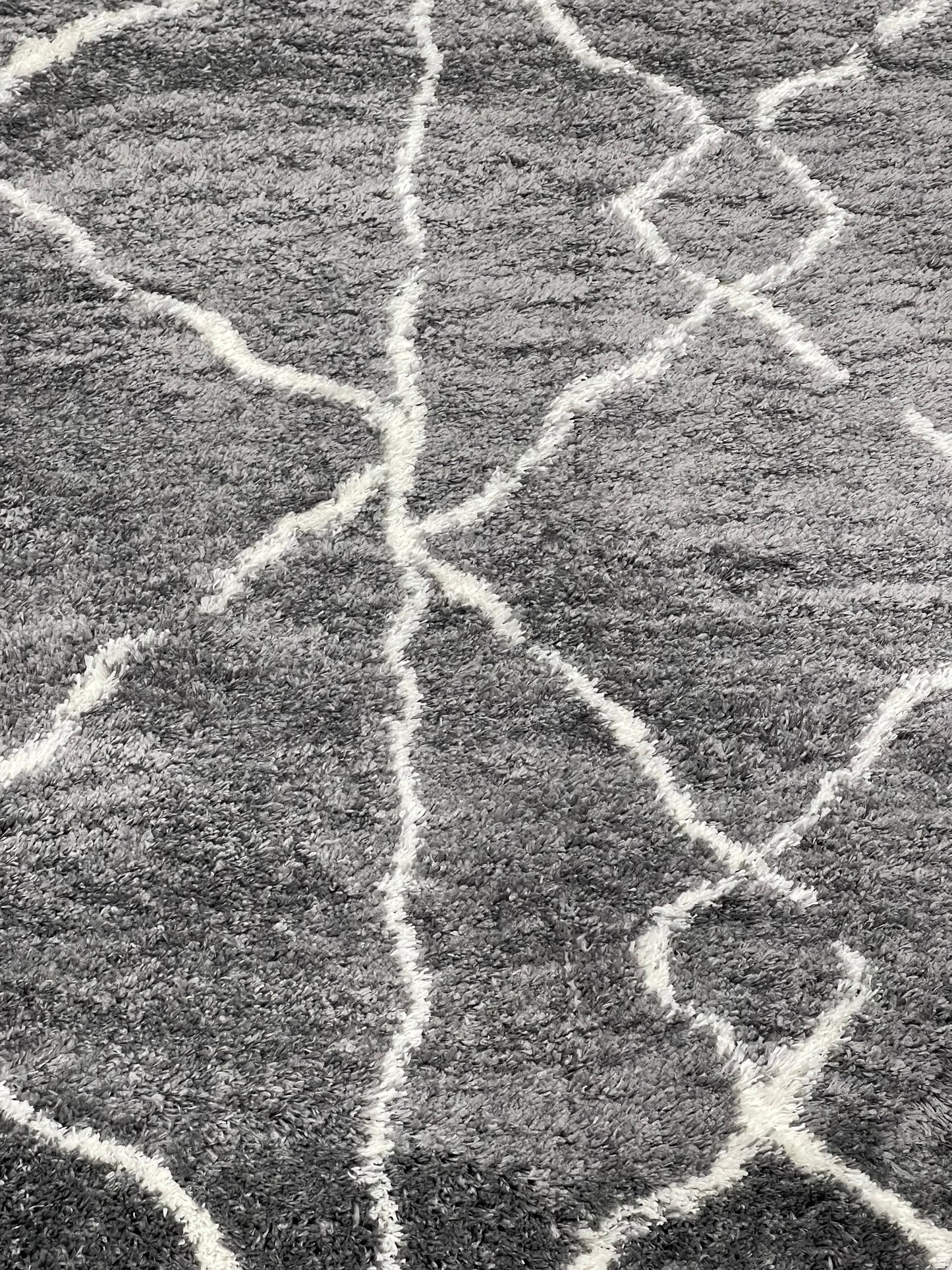 Turkish Shaggy Rug With Woven Back.  Size : 5 Ft Width x 7.3 Ft Length (160cm x 220cm) Article-13-Grey