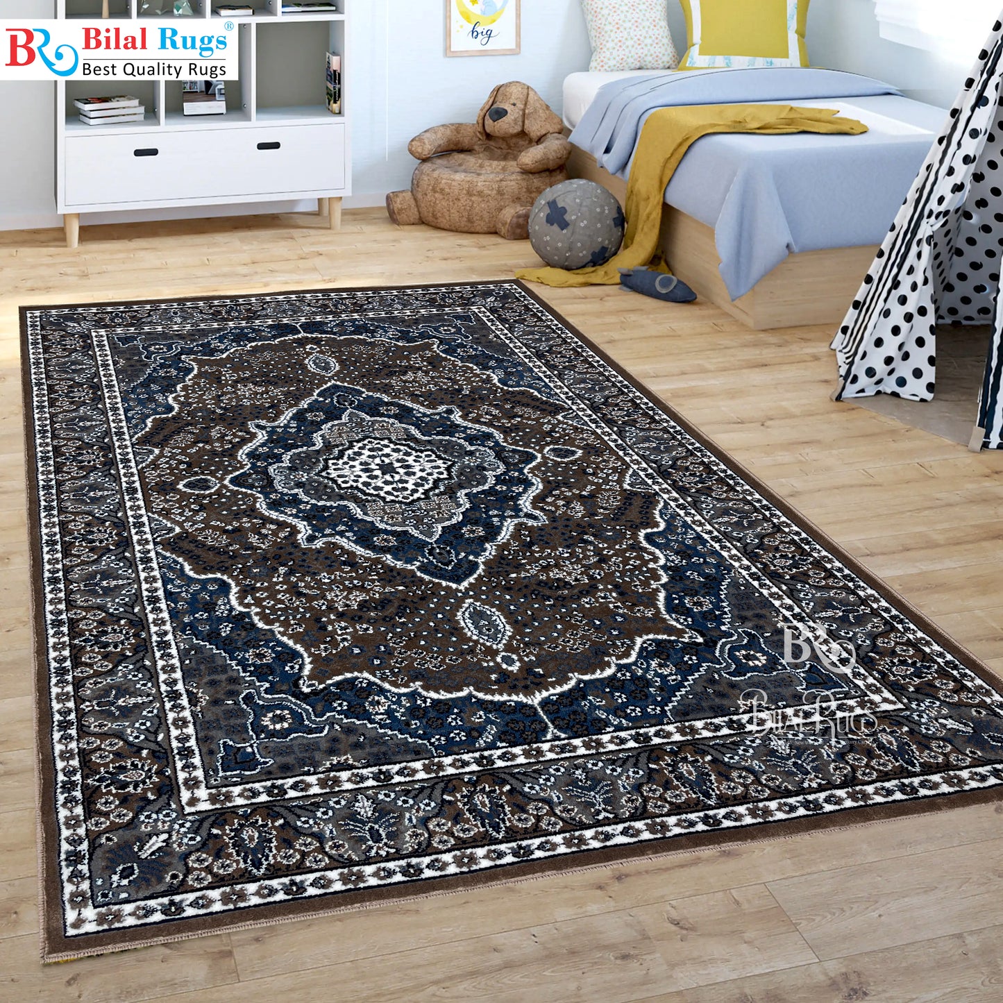 Persian polypropylene Rug,back woven(Article-25-Mink)
Size : 5ft width  x 7.3ft length (150cm x 220cm)