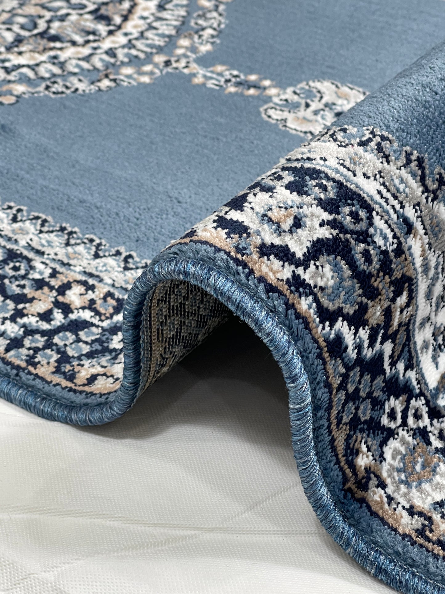 Blue Persian Polypropylene Woven Runner.
Size : 2.6 ft width x 6.6 ft length
