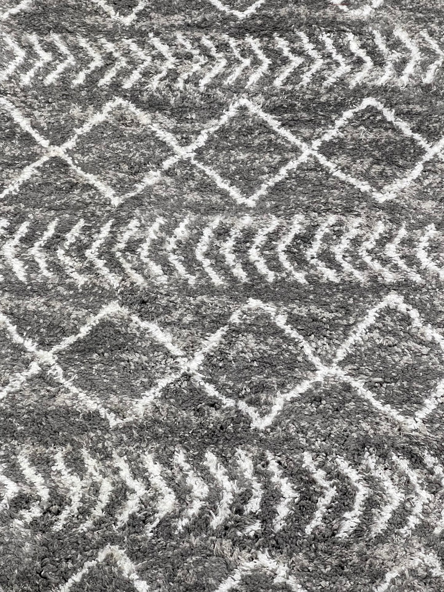 Turkish Shaggy Rug With Woven Back.  Size : 5 Ft Width x 7.3 Ft Length (160cm x 220cm) Article-11-Grey