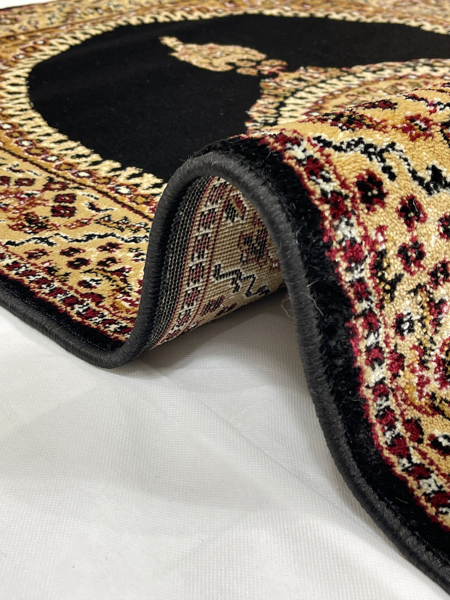 Persian Polypropylene Rug,Woven Back (Article-22-Black) Size : 3 ft width x 5 ft length (100cm x 150 cm)