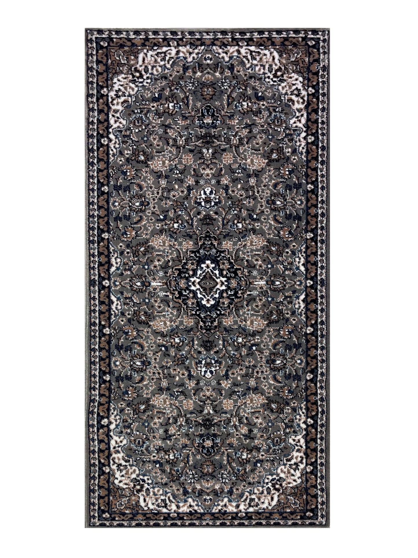 Grey Persian Polypropylene Woven Runner.
 Size : 2.6 ft width x 6.6 ft length
 (80 cm x 200cm)