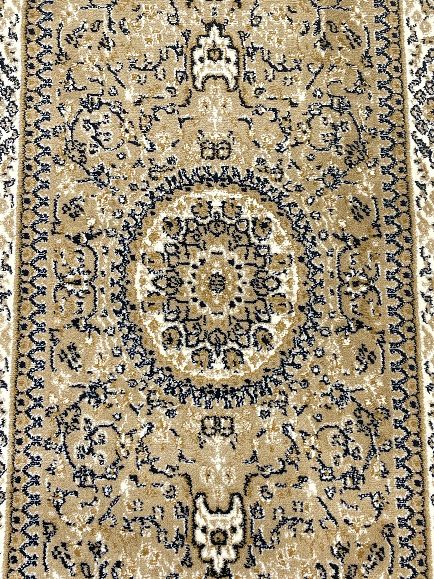 Beige Polypropylene Woven Rug.  Size : 2.6 ft width x 6.6 ft length  (80 cm x 200cm)