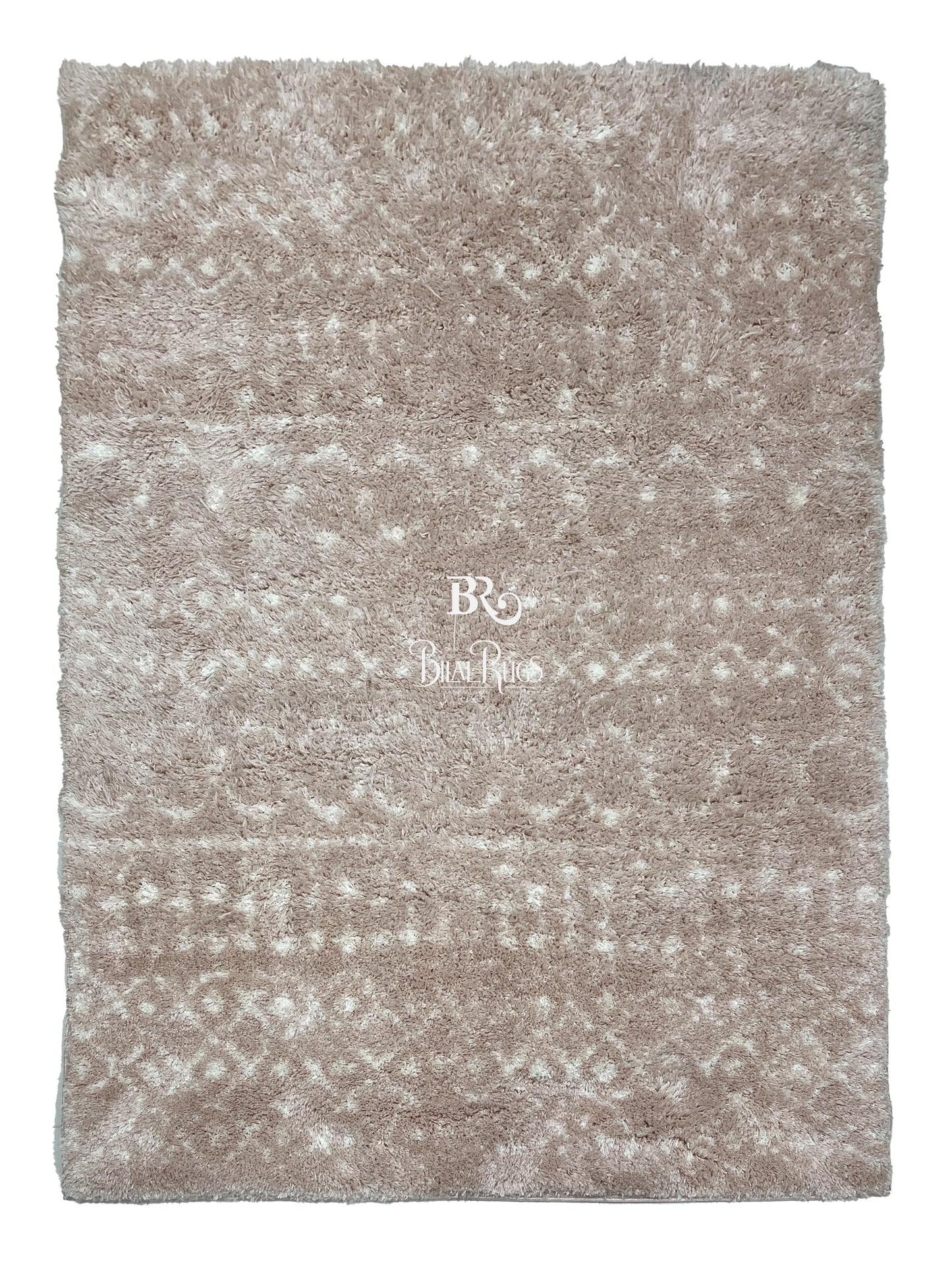 Turkish Shaggy Rug With Woven Back.  Size : 5 Ft Width x 7.3 Ft Length (160cm x 220cm) Article-06-Pink