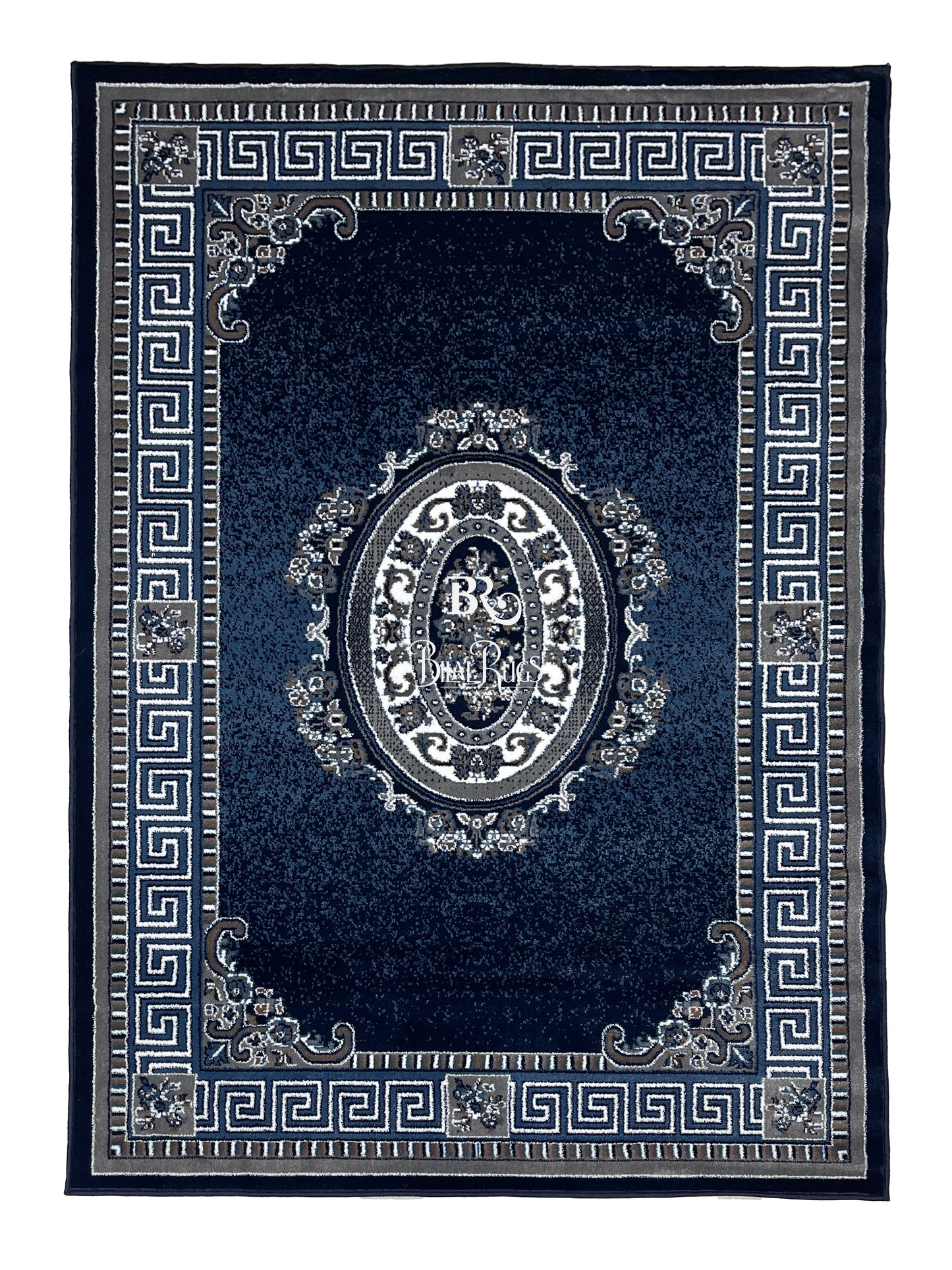 Versace Polypropylene Rug,back woven(Article-22-Dark Blue)
Size : 5ft width  x 7.3ft length (150cm x 220cm)