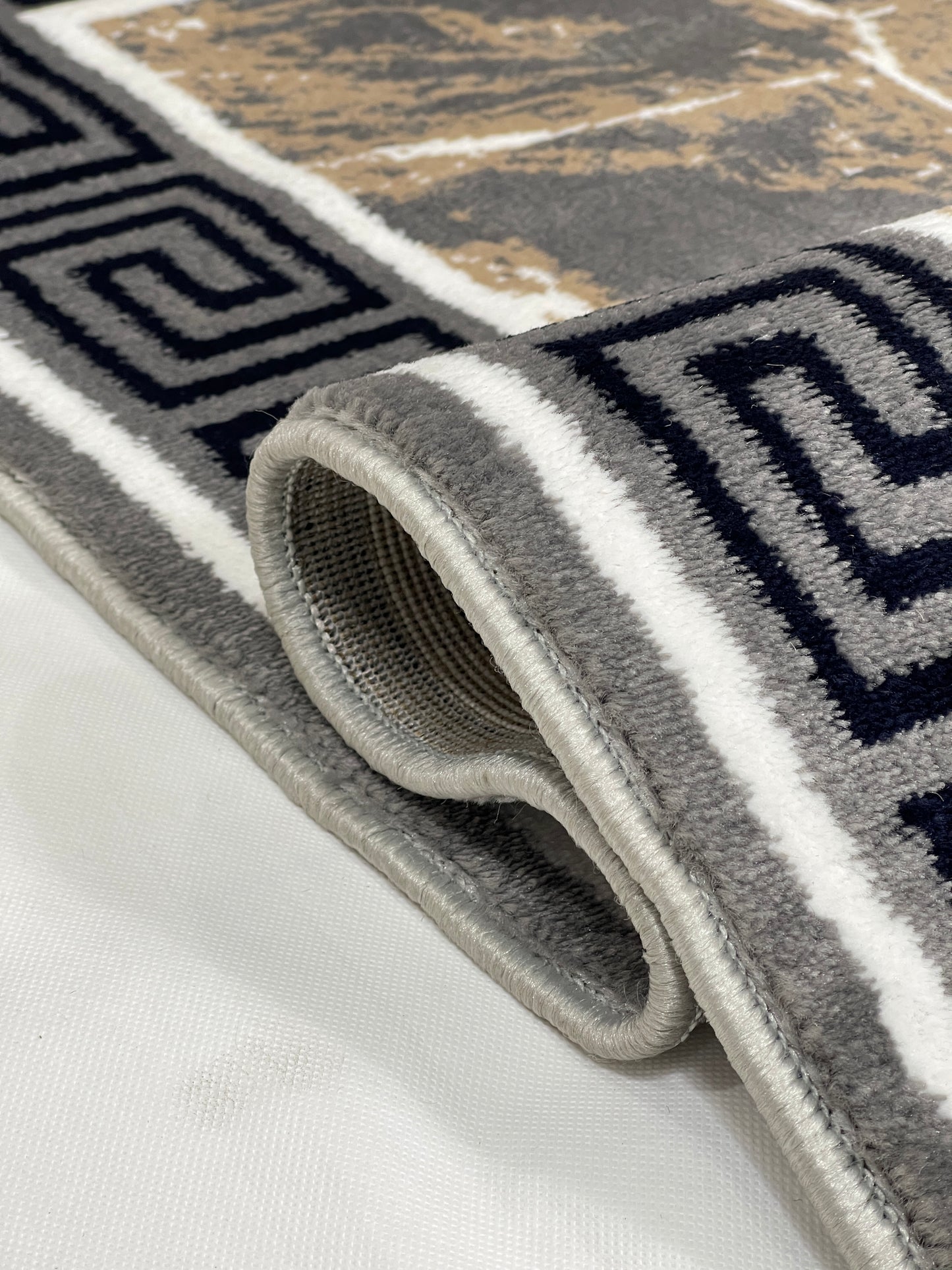 Modern Polypropylene Rug,Woven Back (Article-72-Grey) Size : 3 ft width x 5 ft length (100cm x 150 cm)