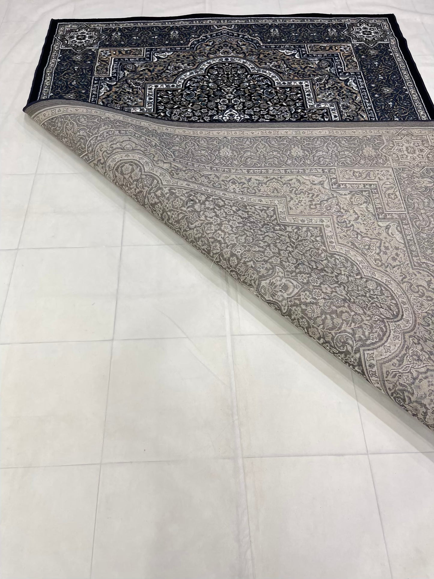 Persian polypropylene Rug,back woven(Article-38-Blue)
Size : 6.6 ft width x 9.6 ft length (200cm x 290cm)