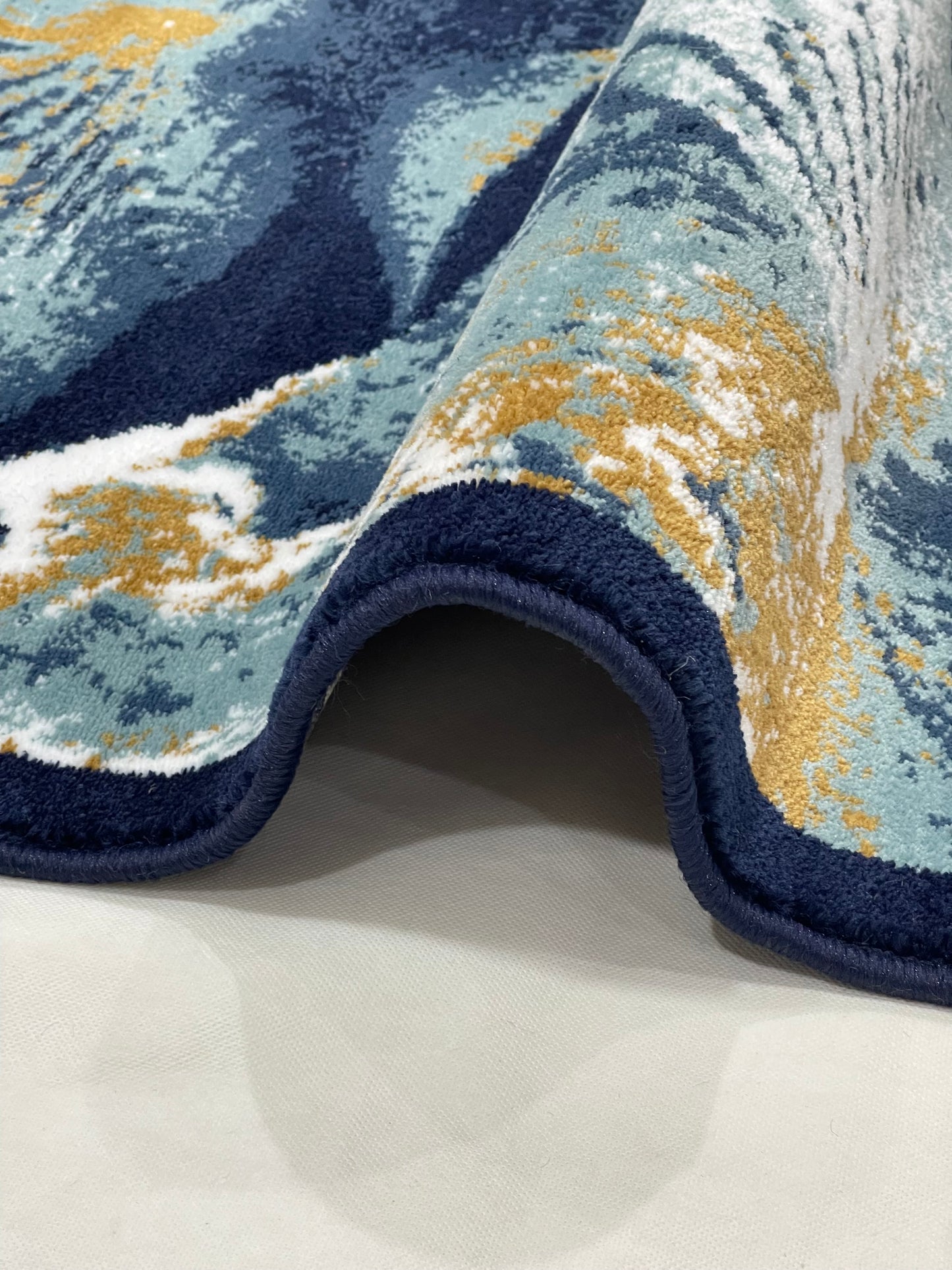 Modern Polypropylene Rug,back woven(Article-1443-Blue) Size : 4 ft width x 5.6 ft length (120 cm x 170 cm)