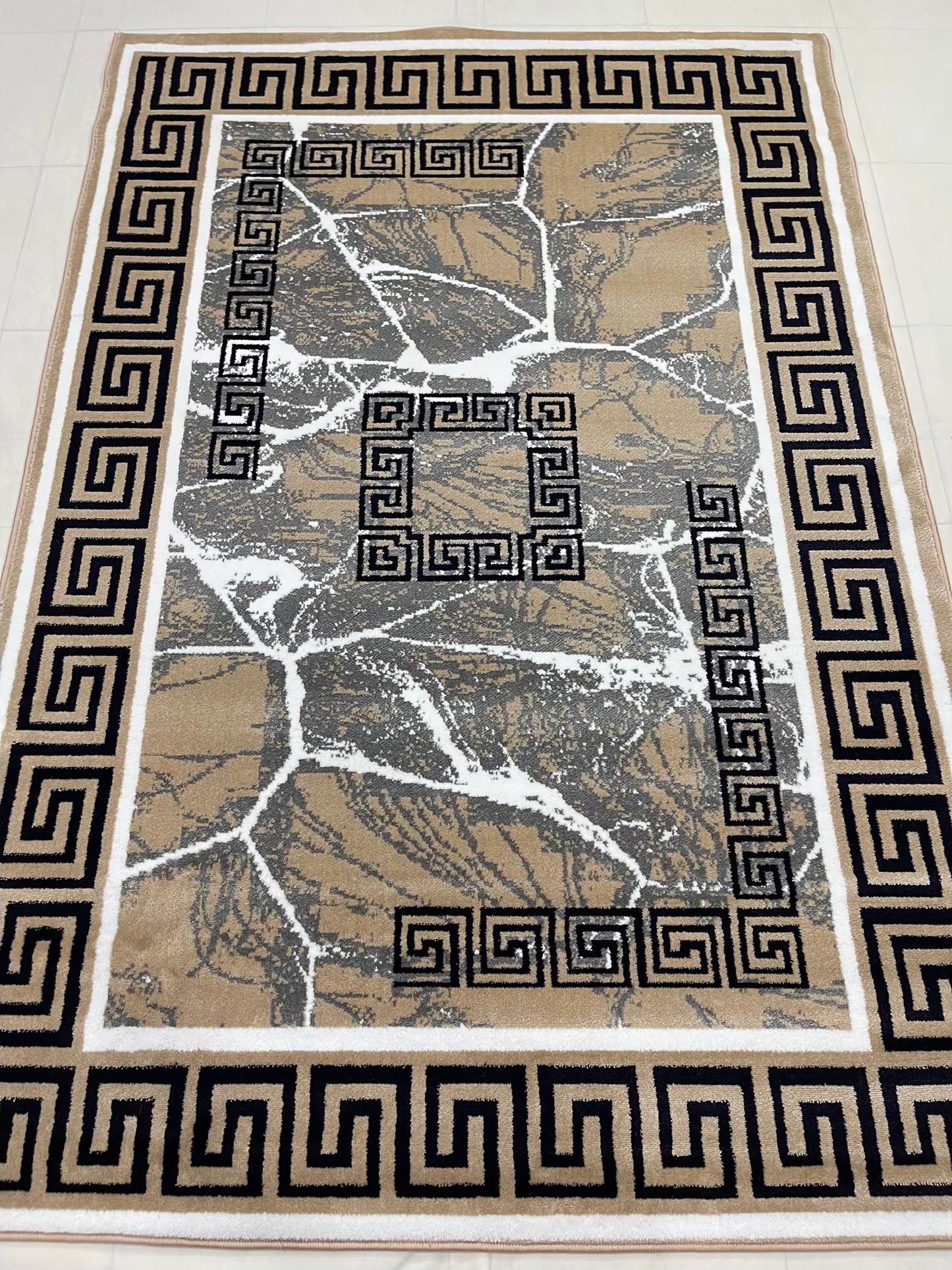 Versace  Polypropylene woven Rug.
Article-1299-Mink
Size : 5ft width  x 7.3ft length (150cm x 220cm)