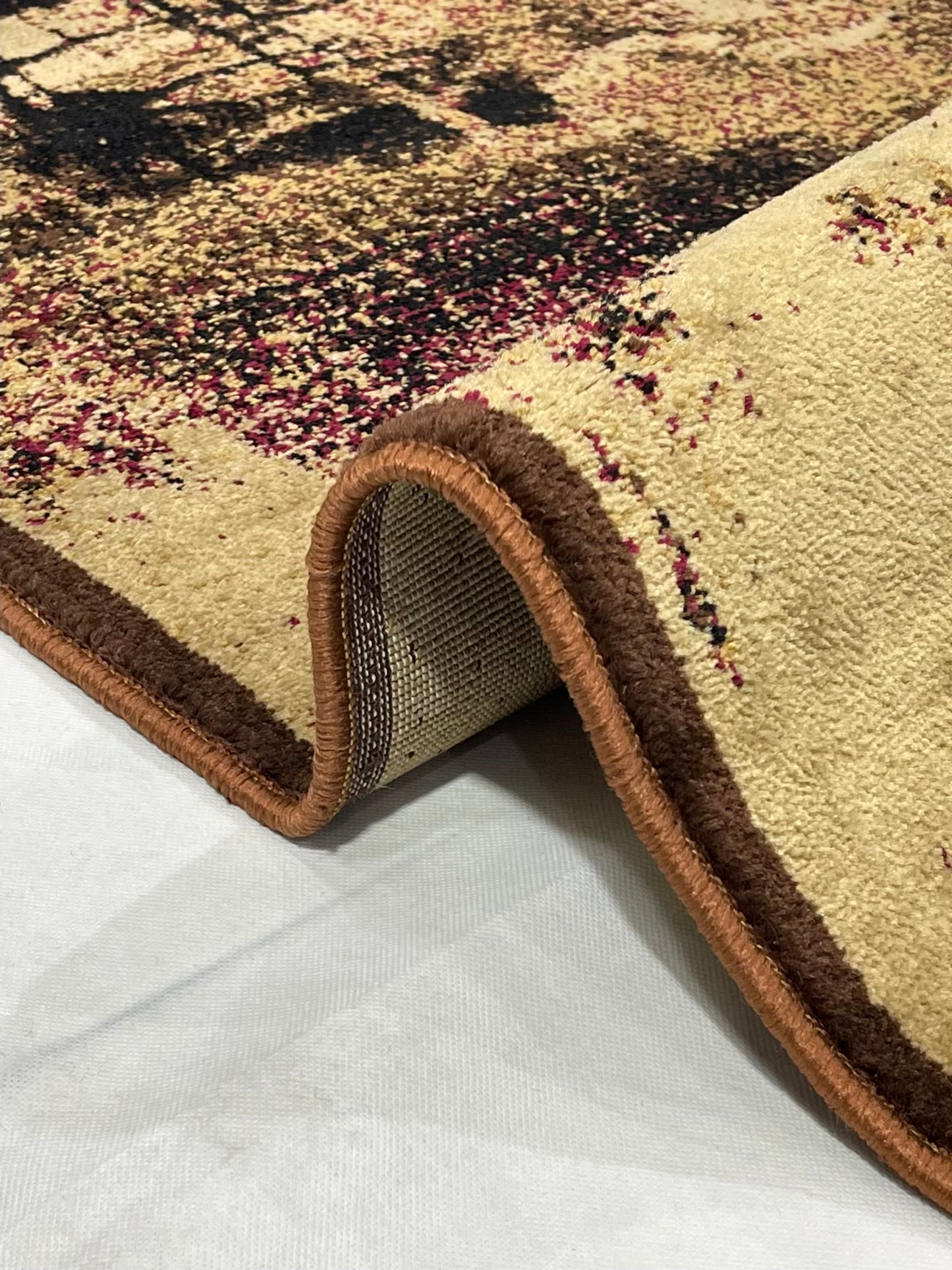 Modern Polypropylene Rug,Woven Back (Article-171-Brown) Size : 4 ft width x 5.6 ft length (120 cm x 170 cm)