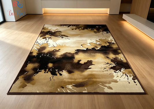Modern polypropylene Rug,back woven(Article-166-Brown)