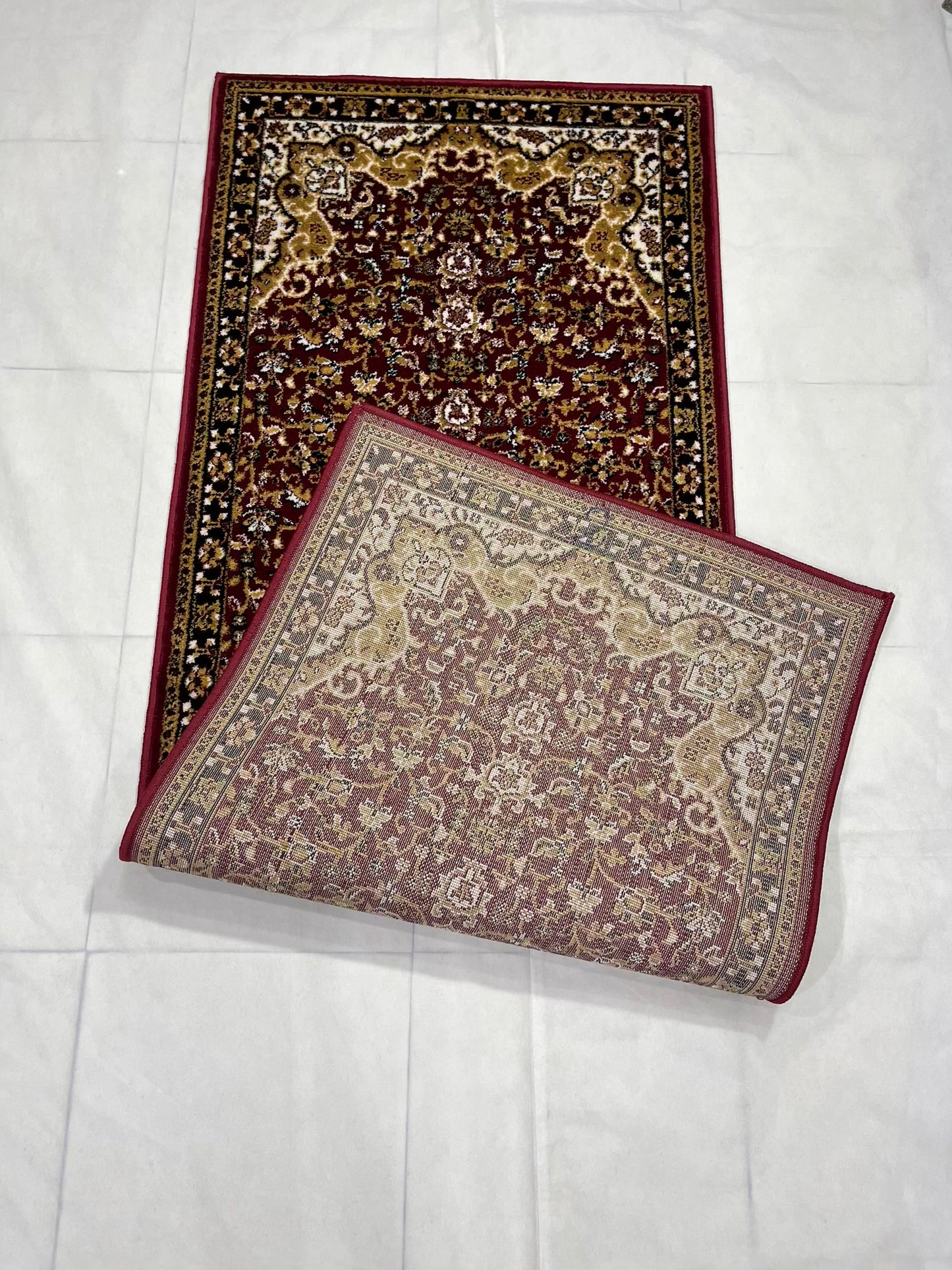 Red Persian Polypropylene Woven Runner. Size : 2.6 ft width x 6.6 ft length