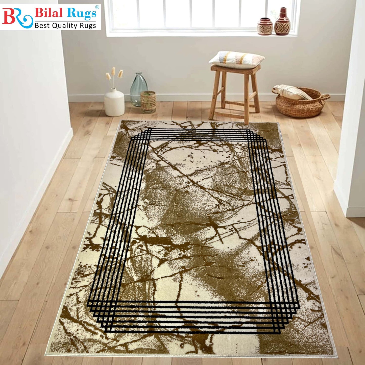 Modern polypropylene Rug,back woven(Article-1200-Off white)