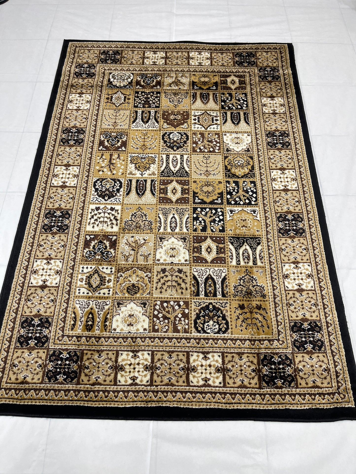Persian polypropylene Rug,back woven(Article-88-Black )