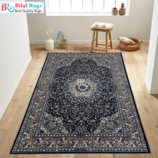 Persian polypropylene Rug,back woven(Article-19-Blue)