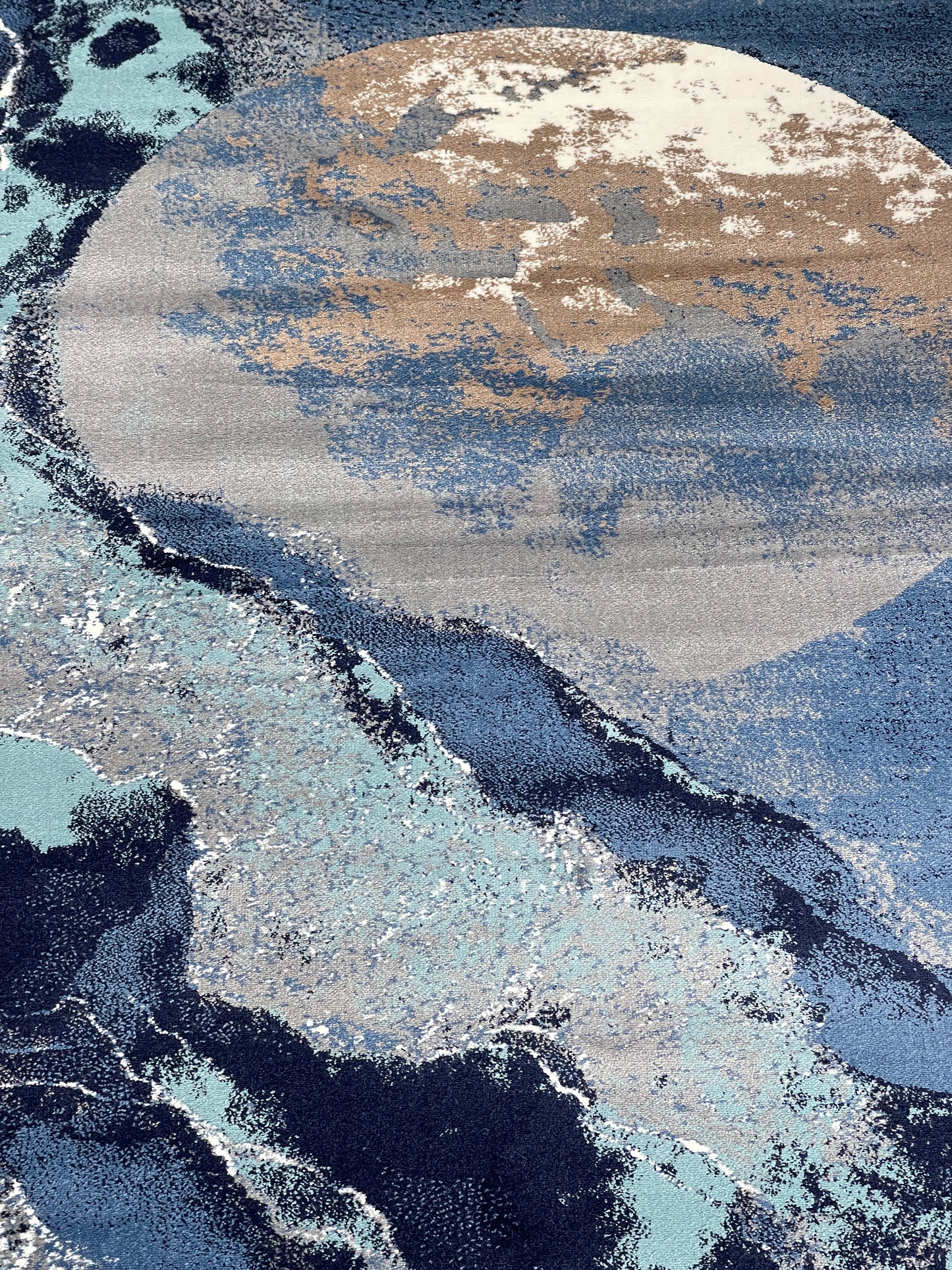 Modern polypropylene Rug,back woven(Article-429-Blue)
Size : 6.6 ft width x 9.6 ft length (200cm x 290cm)