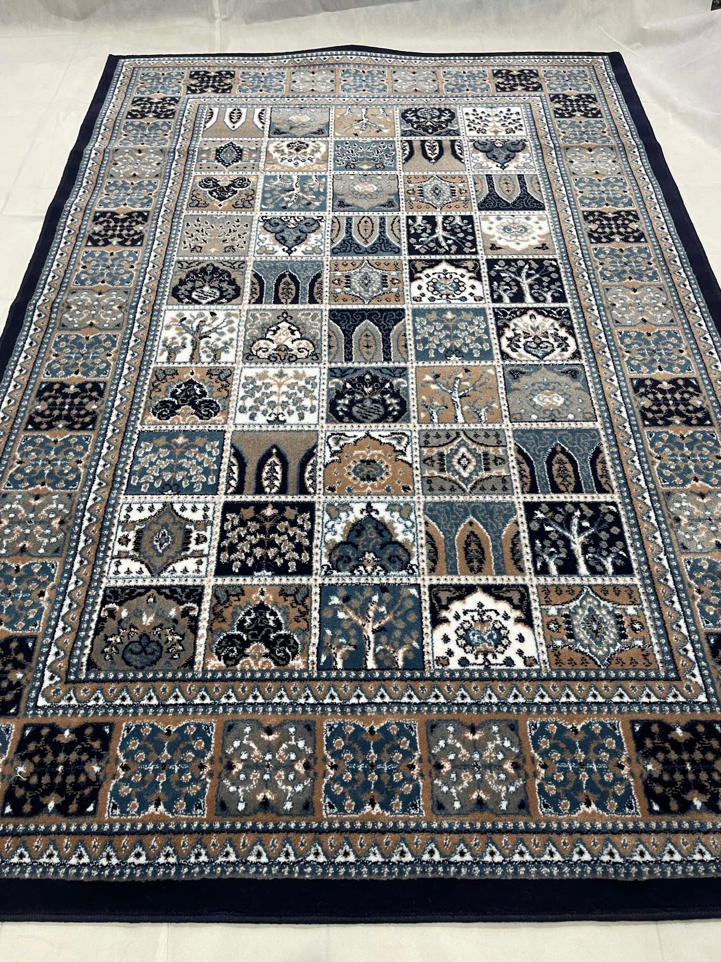 Persian polypropylene Rug,back woven(Article-3556-Blue)