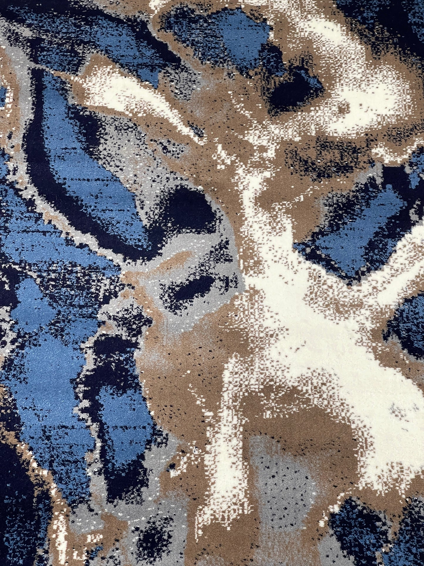 Modern Polypropylene Rug,back woven(Article-126-Dark Blue) Size : 6.6 ft width x 9.6 ft length (200cm x 290cm)
